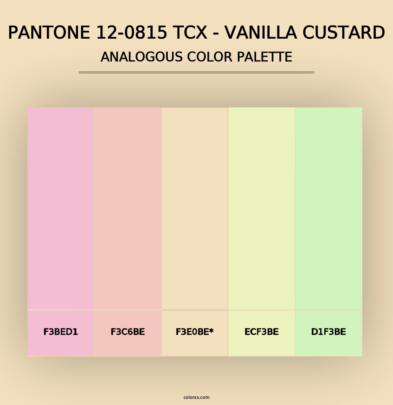 PANTONE 12-0815 TCX - Vanilla Custard - Analogous Color Palette