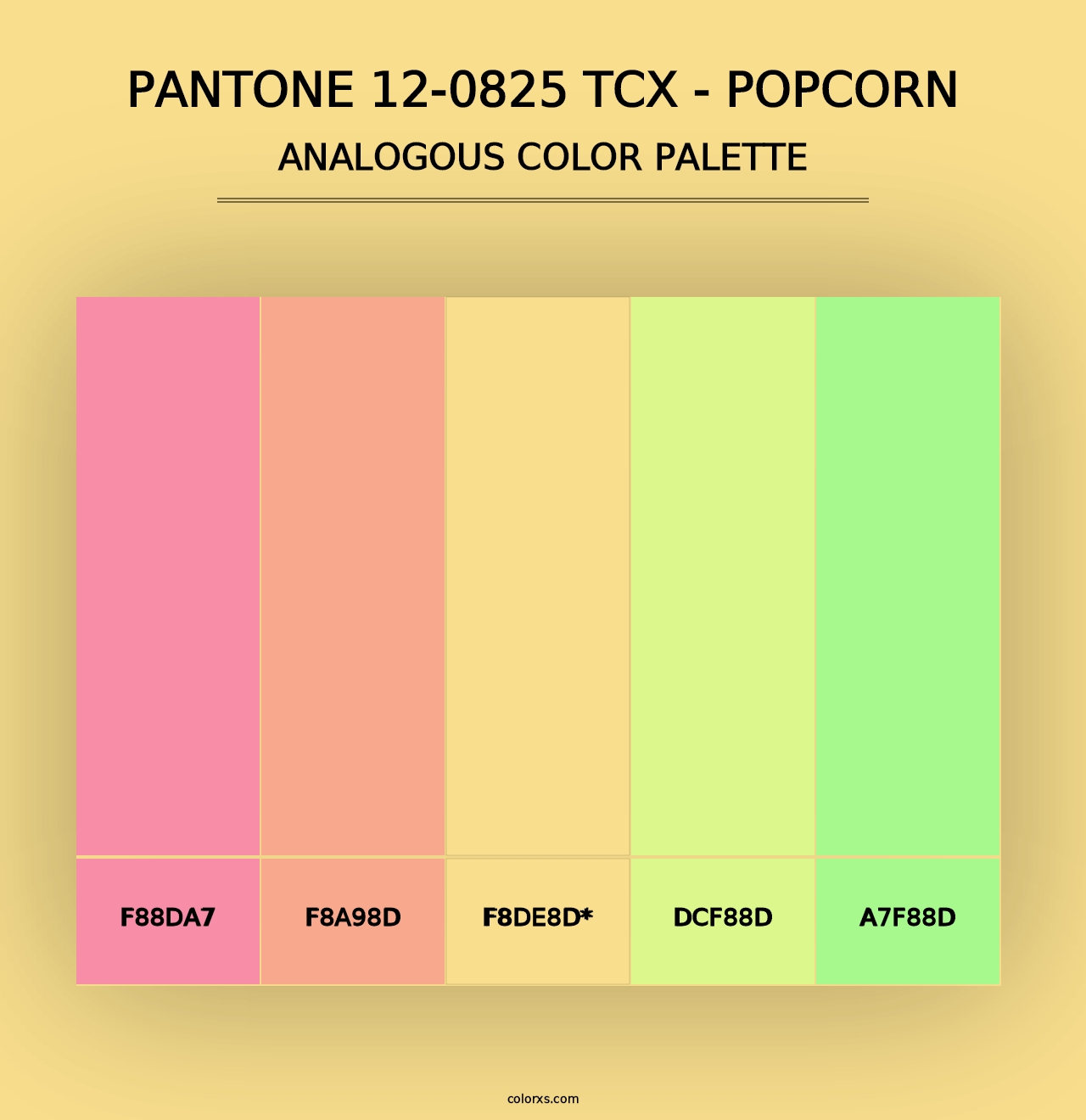 PANTONE 12-0825 TCX - Popcorn - Analogous Color Palette