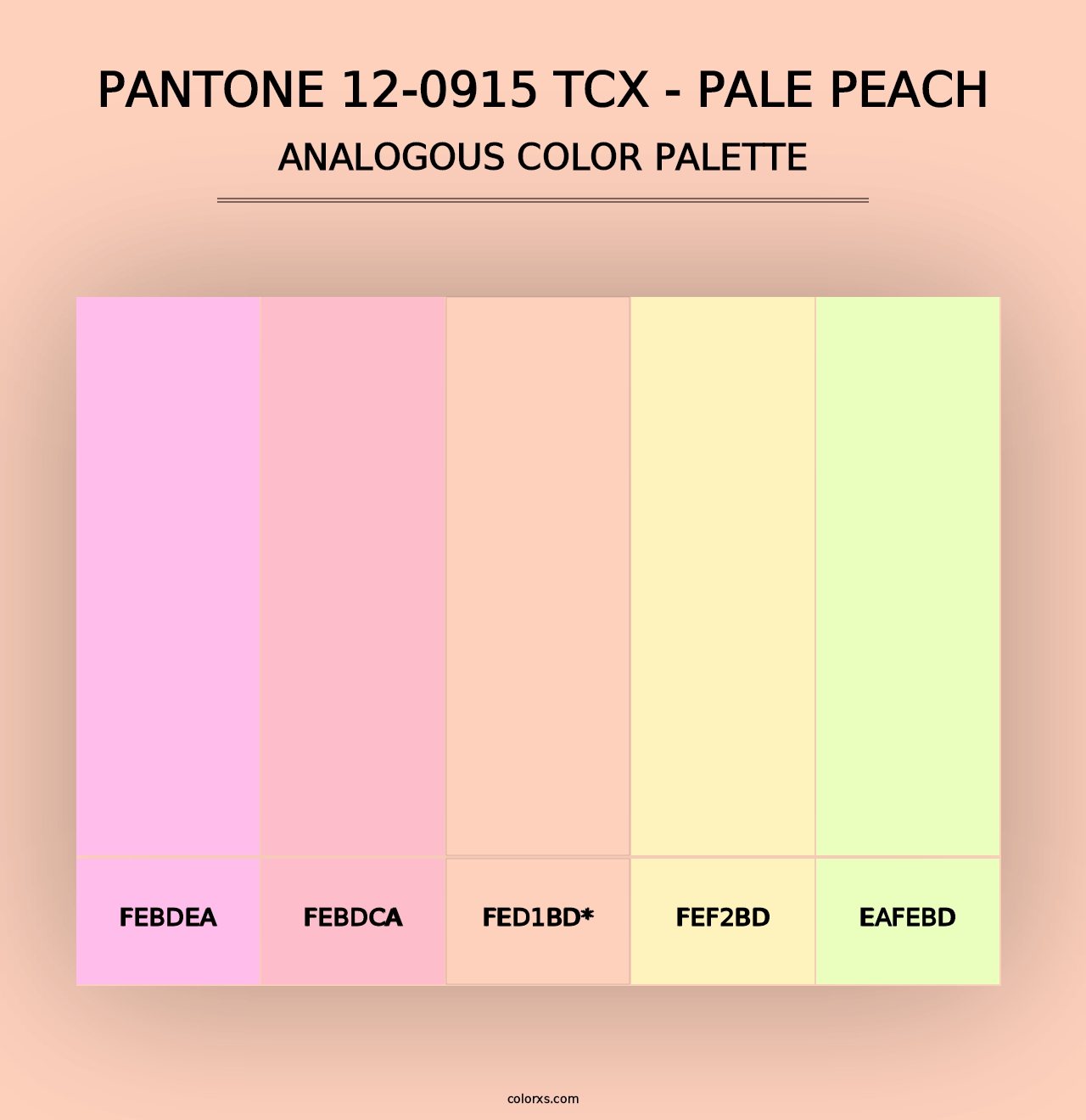 PANTONE 12-0915 TCX - Pale Peach - Analogous Color Palette