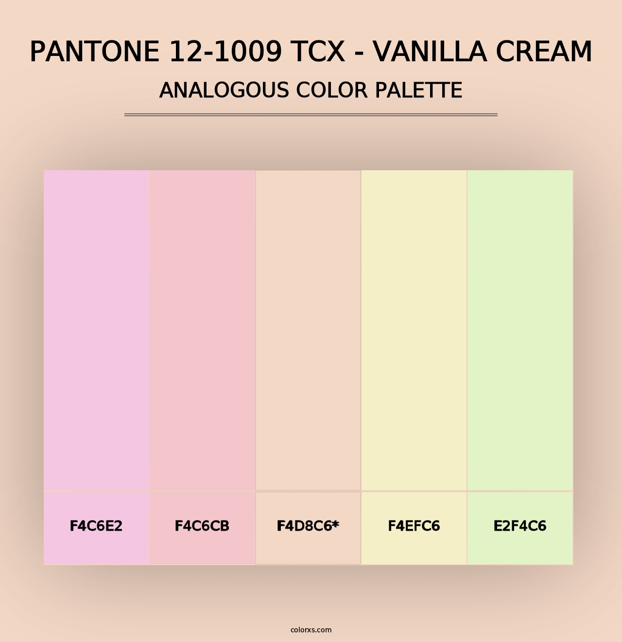 PANTONE 12-1009 TCX - Vanilla Cream - Analogous Color Palette