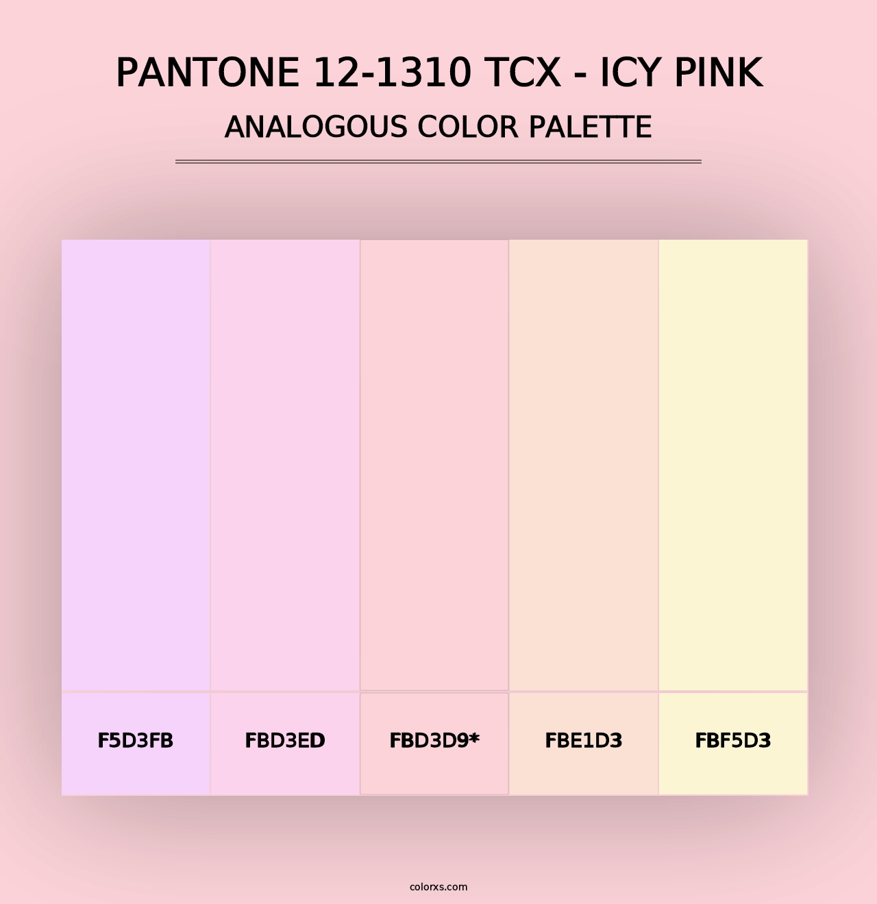 PANTONE 12-1310 TCX - Icy Pink - Analogous Color Palette