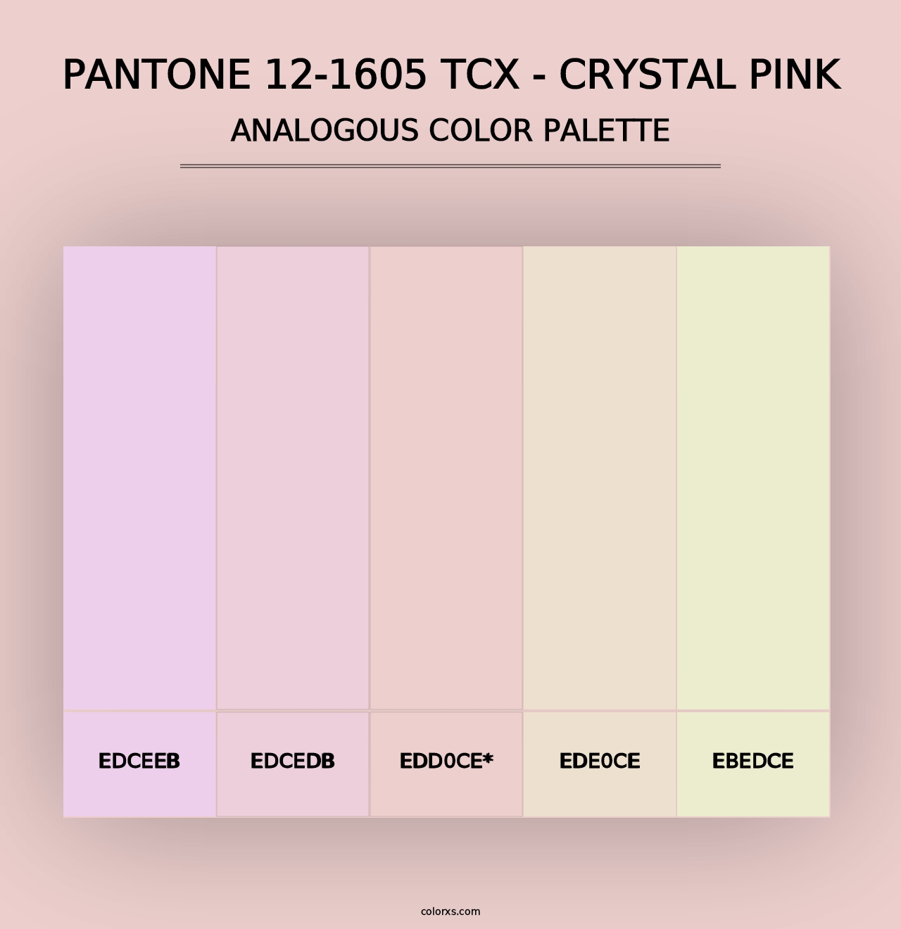 PANTONE 12-1605 TCX - Crystal Pink - Analogous Color Palette