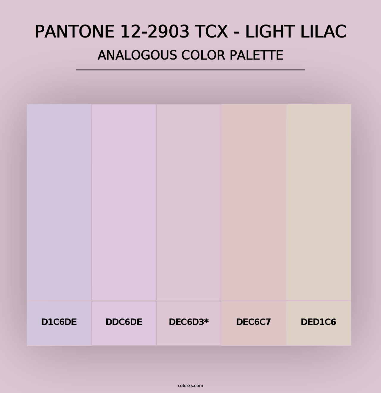 PANTONE 12-2903 TCX - Light Lilac - Analogous Color Palette