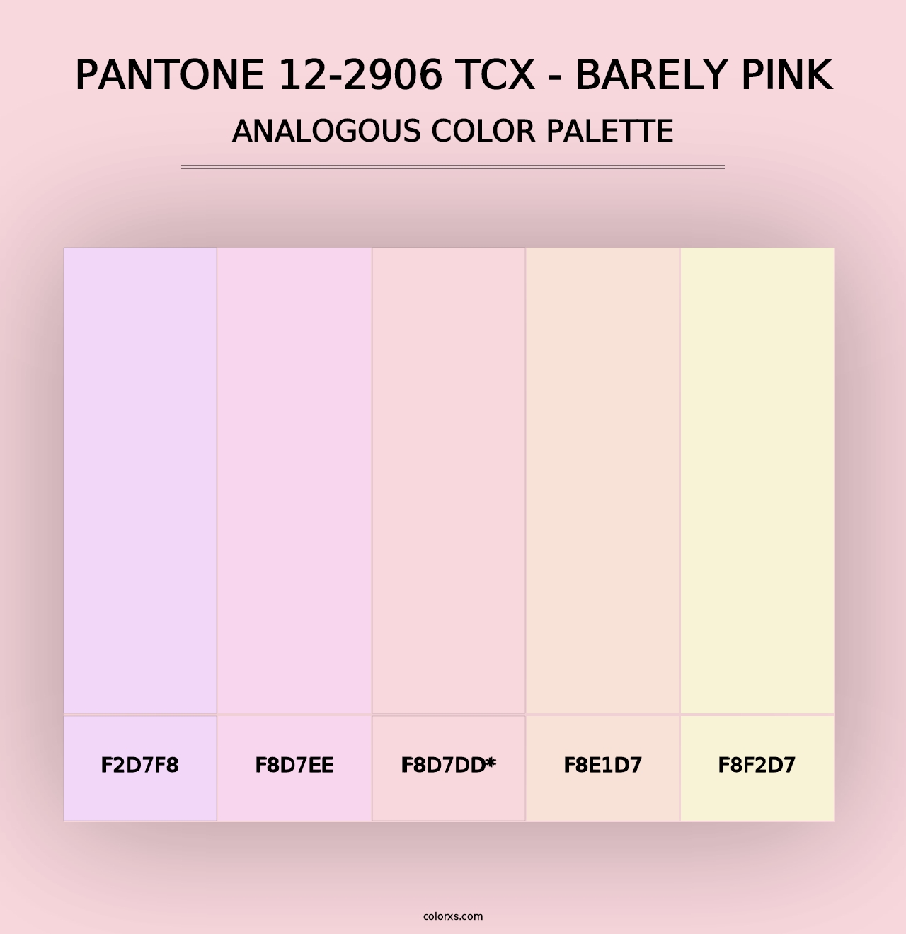 PANTONE 12-2906 TCX - Barely Pink - Analogous Color Palette