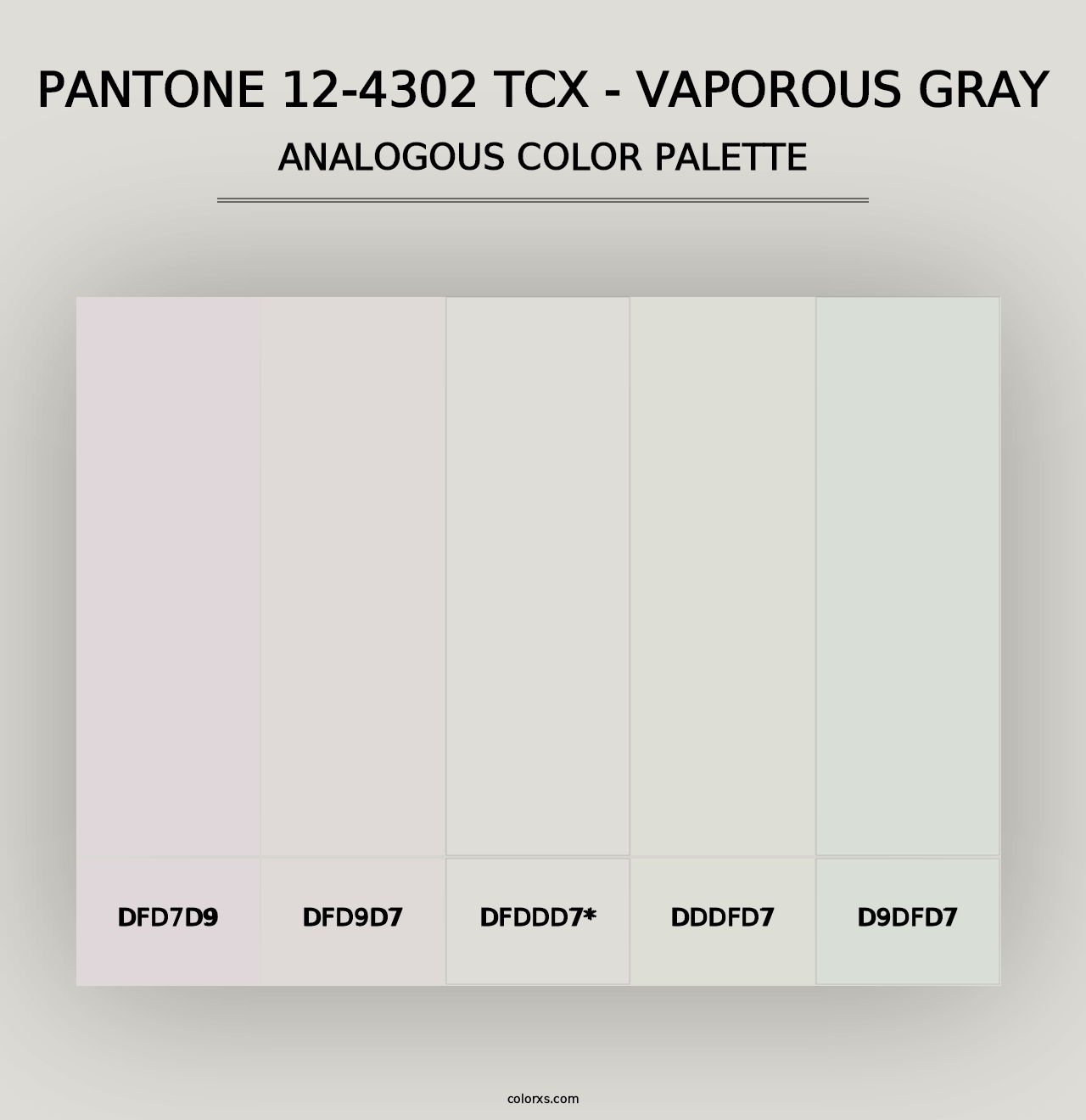 PANTONE 12-4302 TCX - Vaporous Gray - Analogous Color Palette