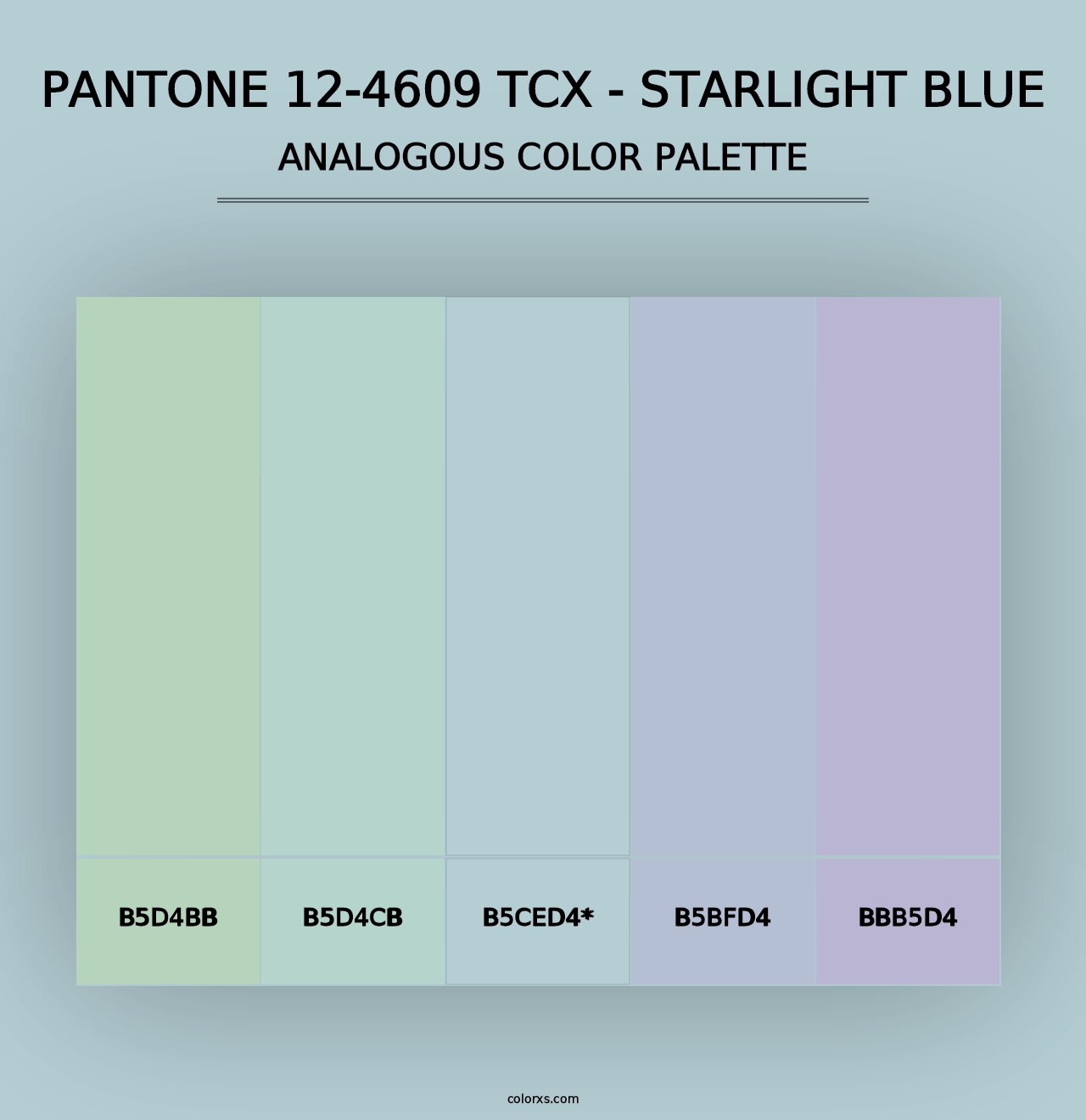 PANTONE 12-4609 TCX - Starlight Blue - Analogous Color Palette