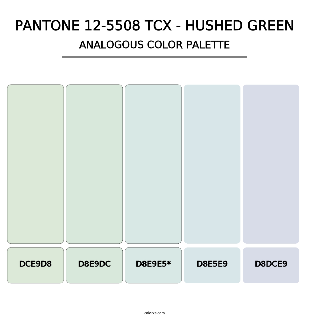 PANTONE 12-5508 TCX - Hushed Green - Analogous Color Palette