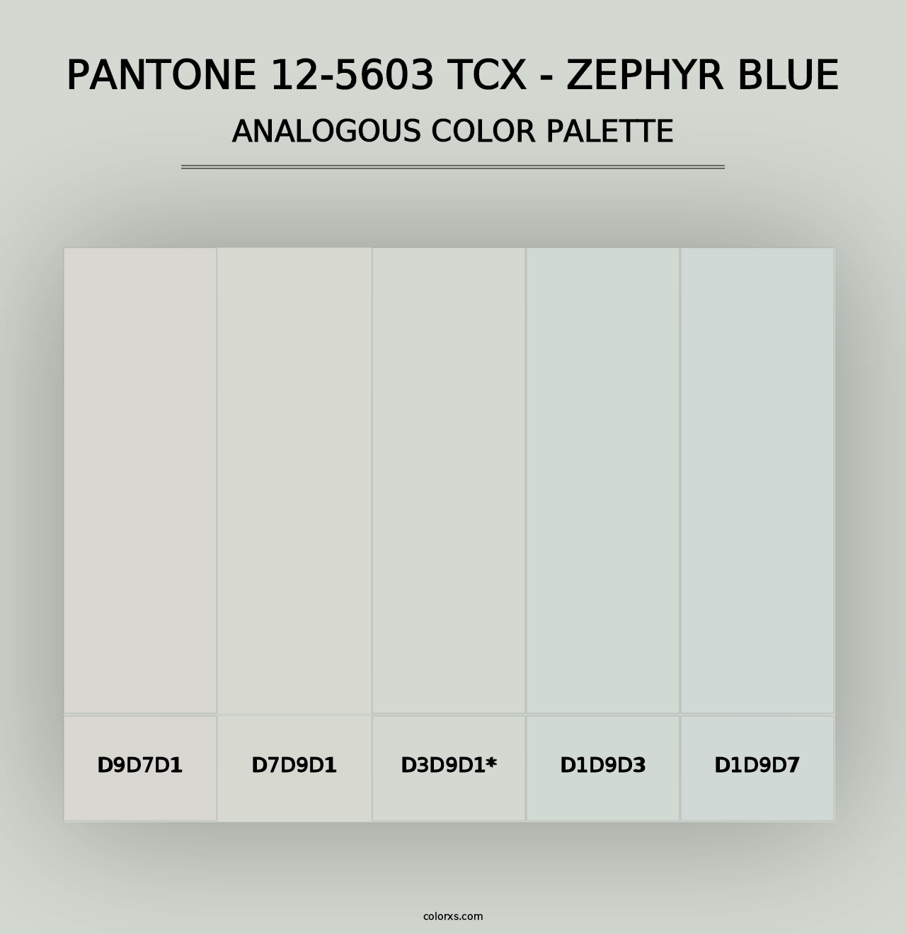 PANTONE 12-5603 TCX - Zephyr Blue - Analogous Color Palette