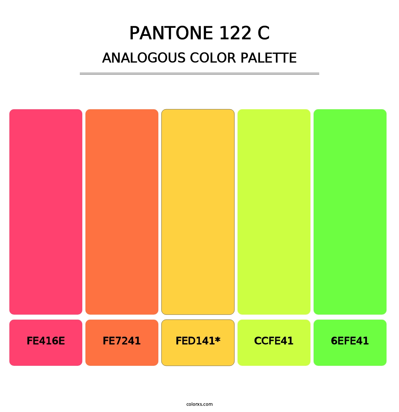 PANTONE 122 C - Analogous Color Palette