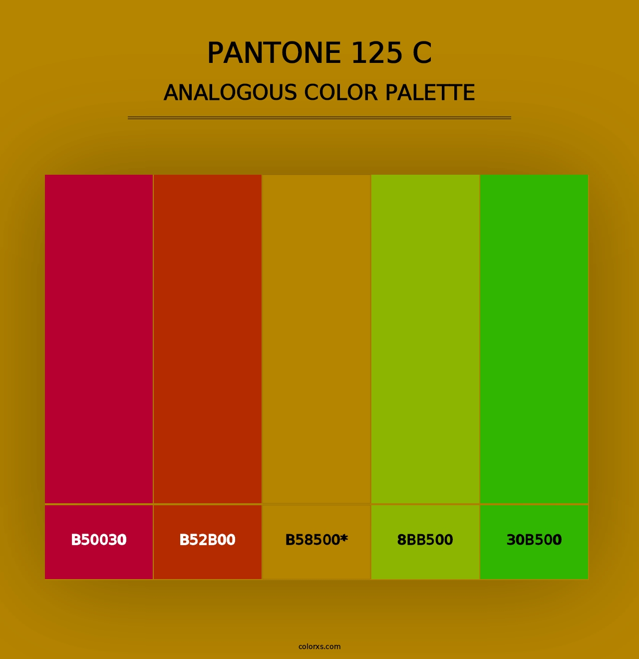 PANTONE 125 C - Analogous Color Palette