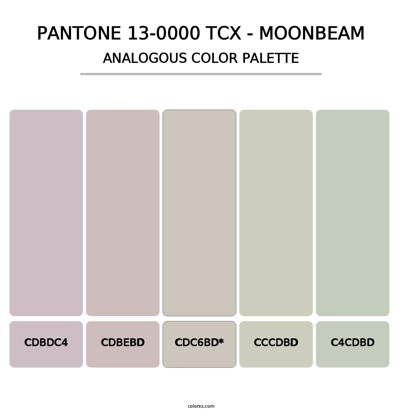 PANTONE 13-0000 TCX - Moonbeam - Analogous Color Palette