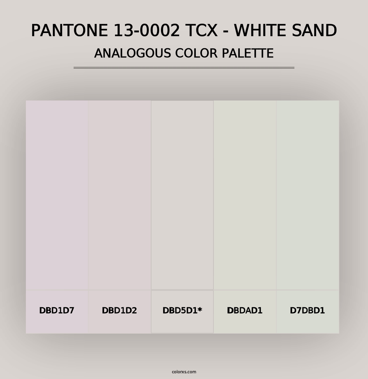 PANTONE 13-0002 TCX - White Sand - Analogous Color Palette