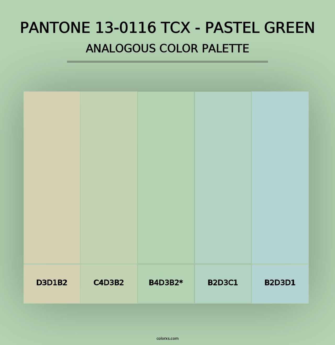 PANTONE 13-0116 TCX - Pastel Green - Analogous Color Palette