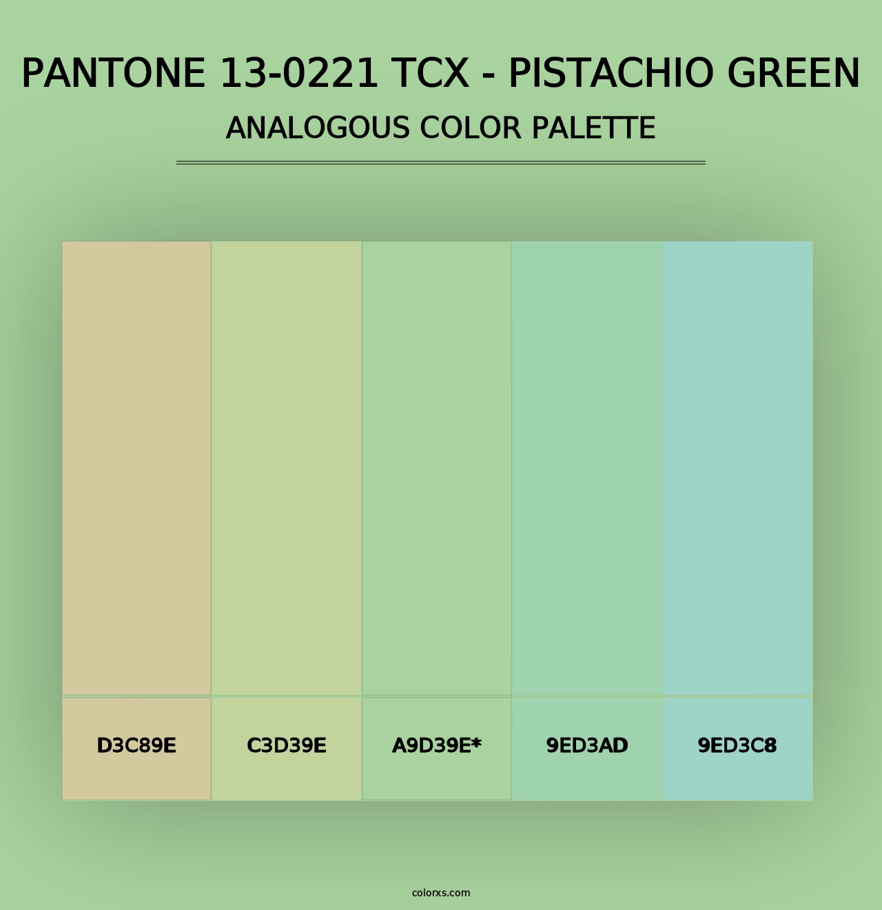 PANTONE 13-0221 TCX - Pistachio Green - Analogous Color Palette