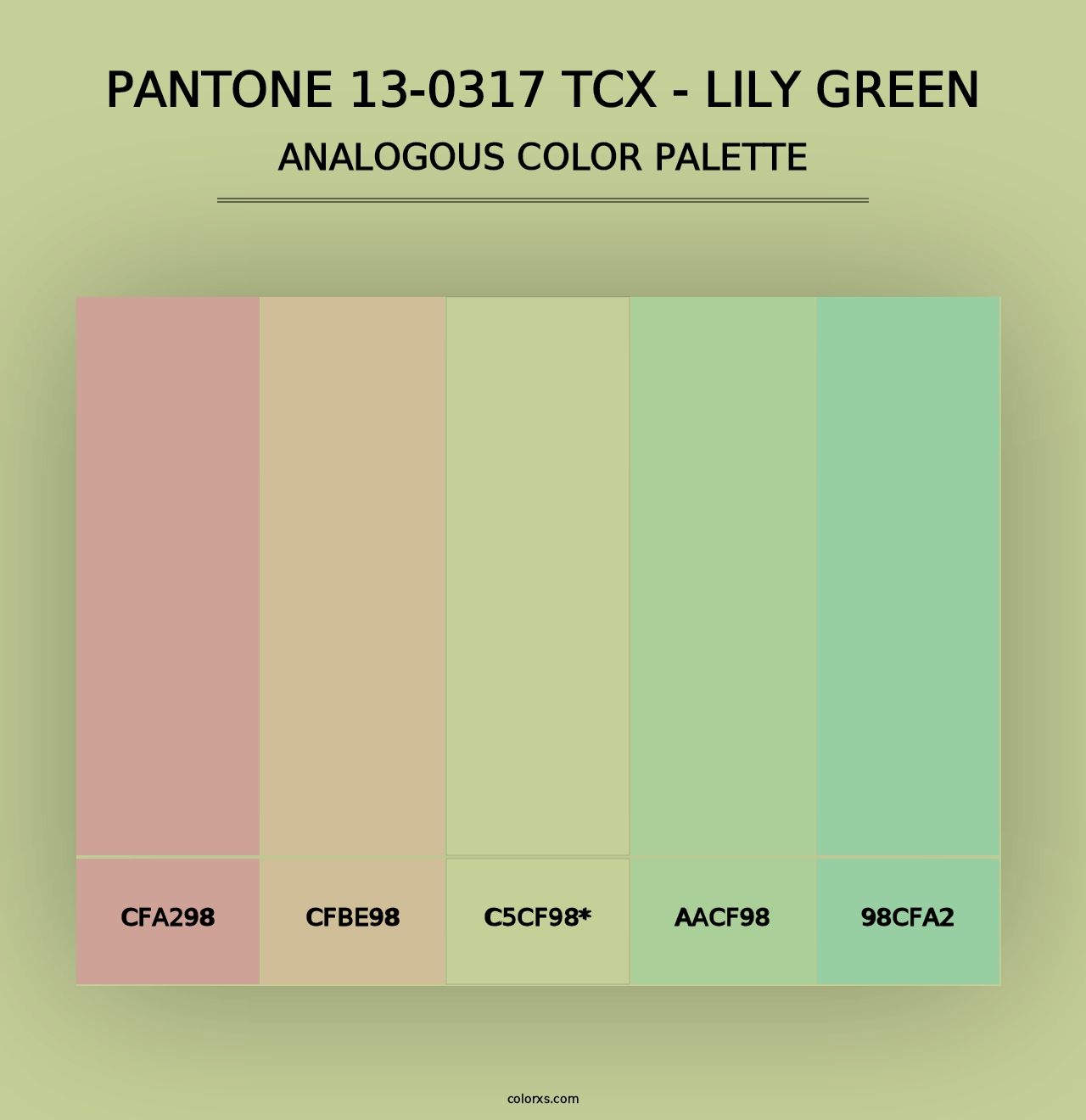 PANTONE 13-0317 TCX - Lily Green - Analogous Color Palette