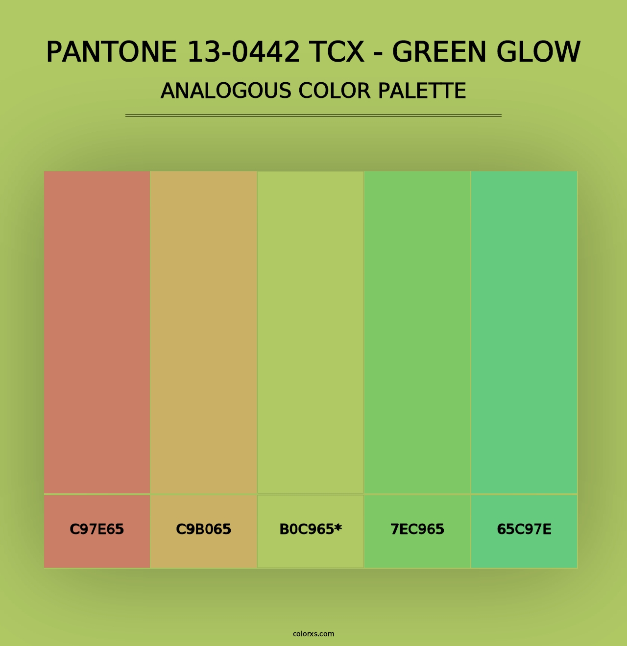 PANTONE 13-0442 TCX - Green Glow - Analogous Color Palette