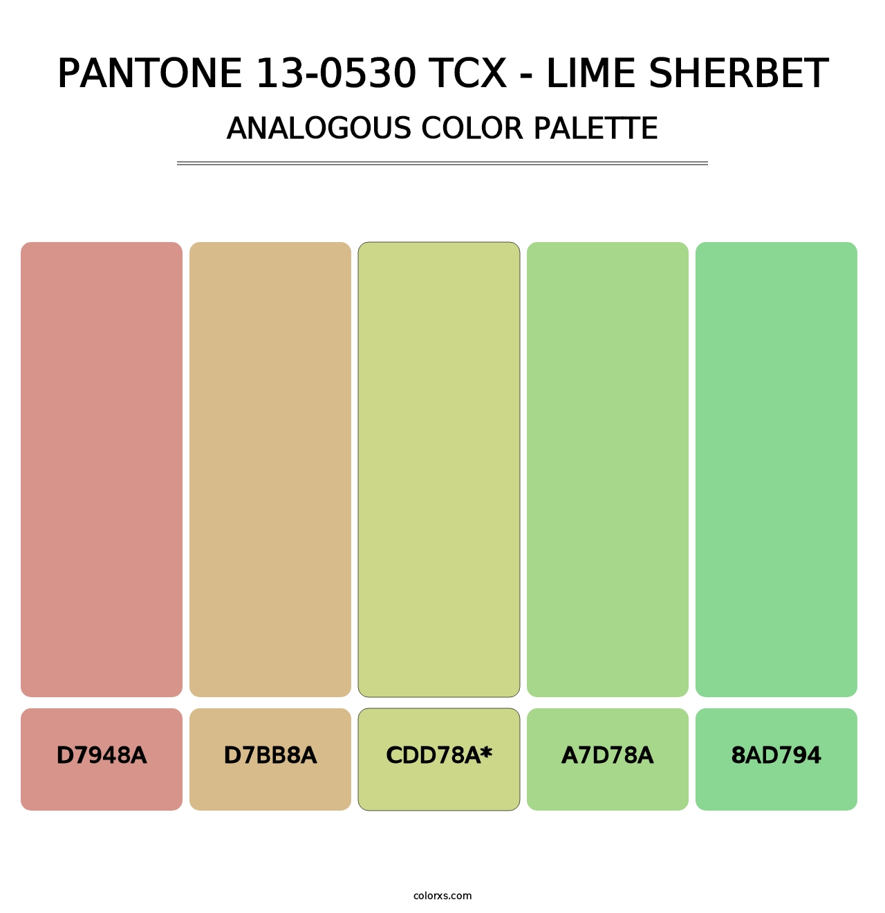 PANTONE 13-0530 TCX - Lime Sherbet - Analogous Color Palette