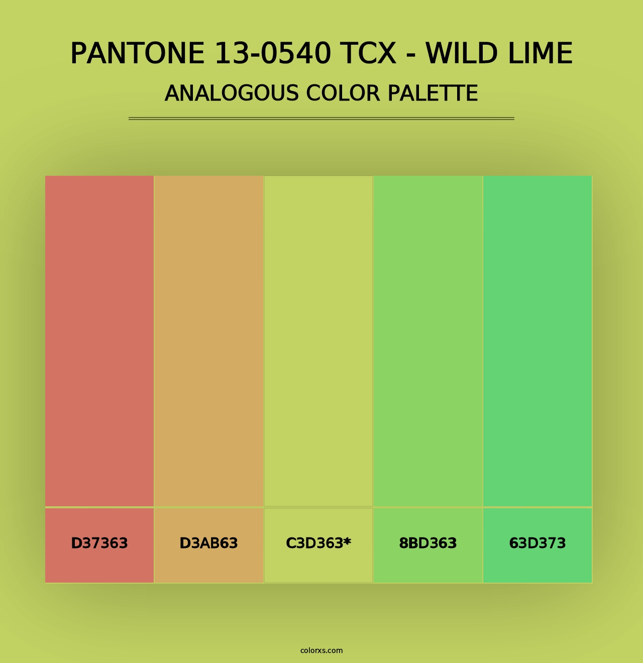 PANTONE 13-0540 TCX - Wild Lime - Analogous Color Palette