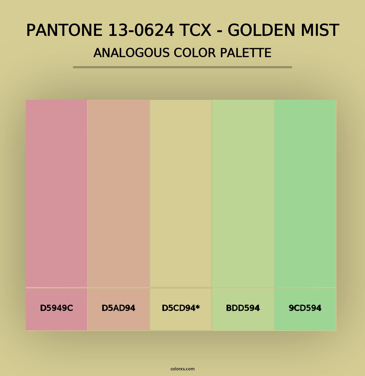 PANTONE 13-0624 TCX - Golden Mist - Analogous Color Palette