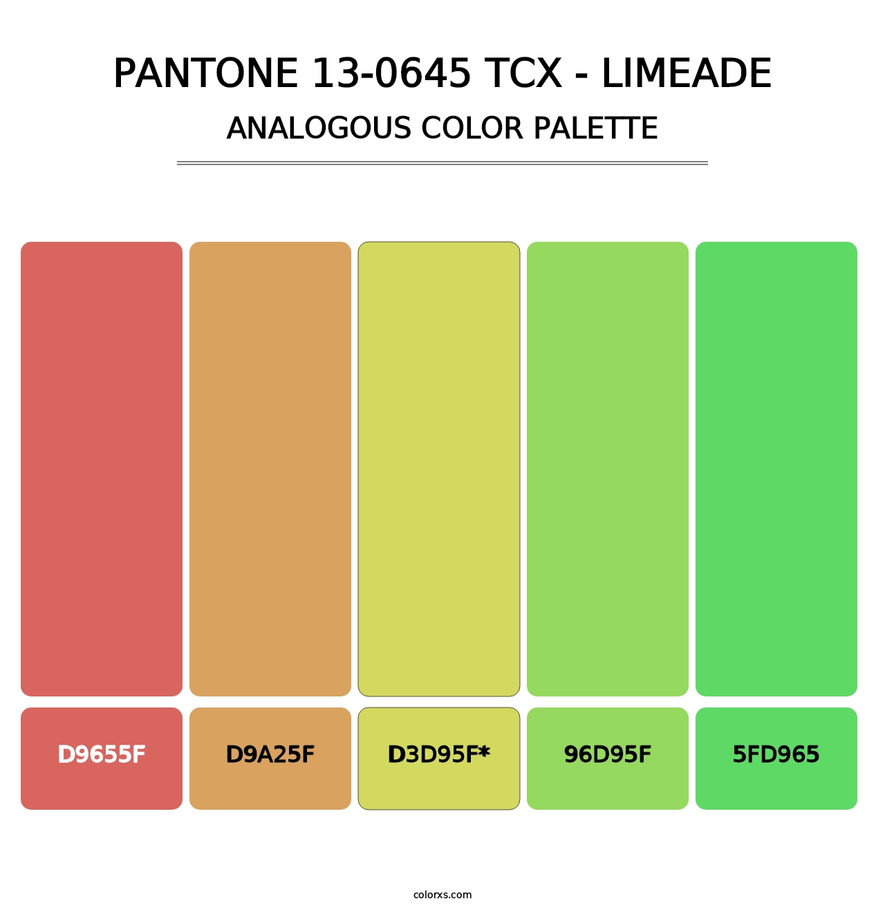 PANTONE 13-0645 TCX - Limeade - Analogous Color Palette