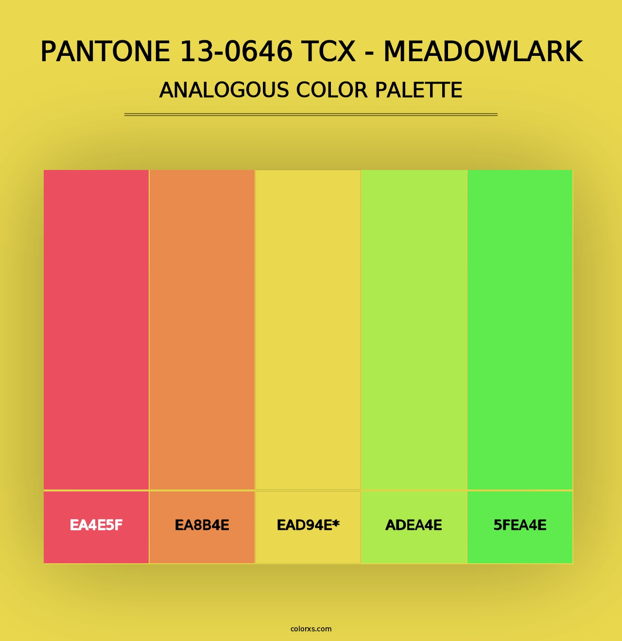 PANTONE 13-0646 TCX - Meadowlark - Analogous Color Palette