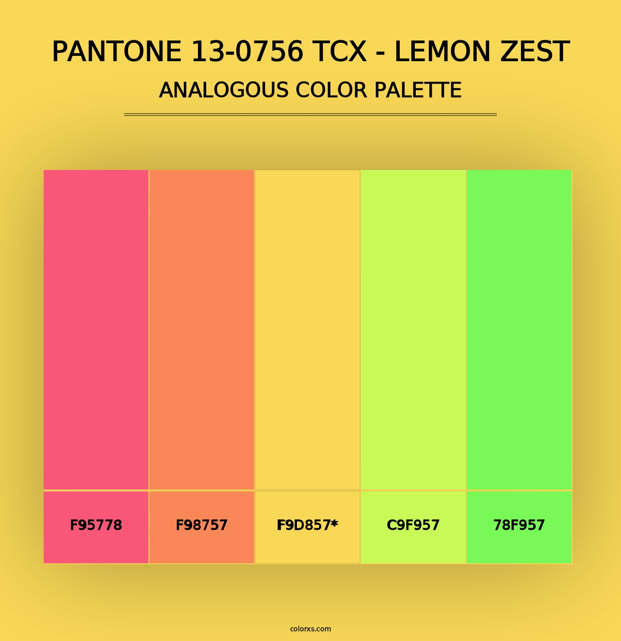 PANTONE 13-0756 TCX - Lemon Zest - Analogous Color Palette