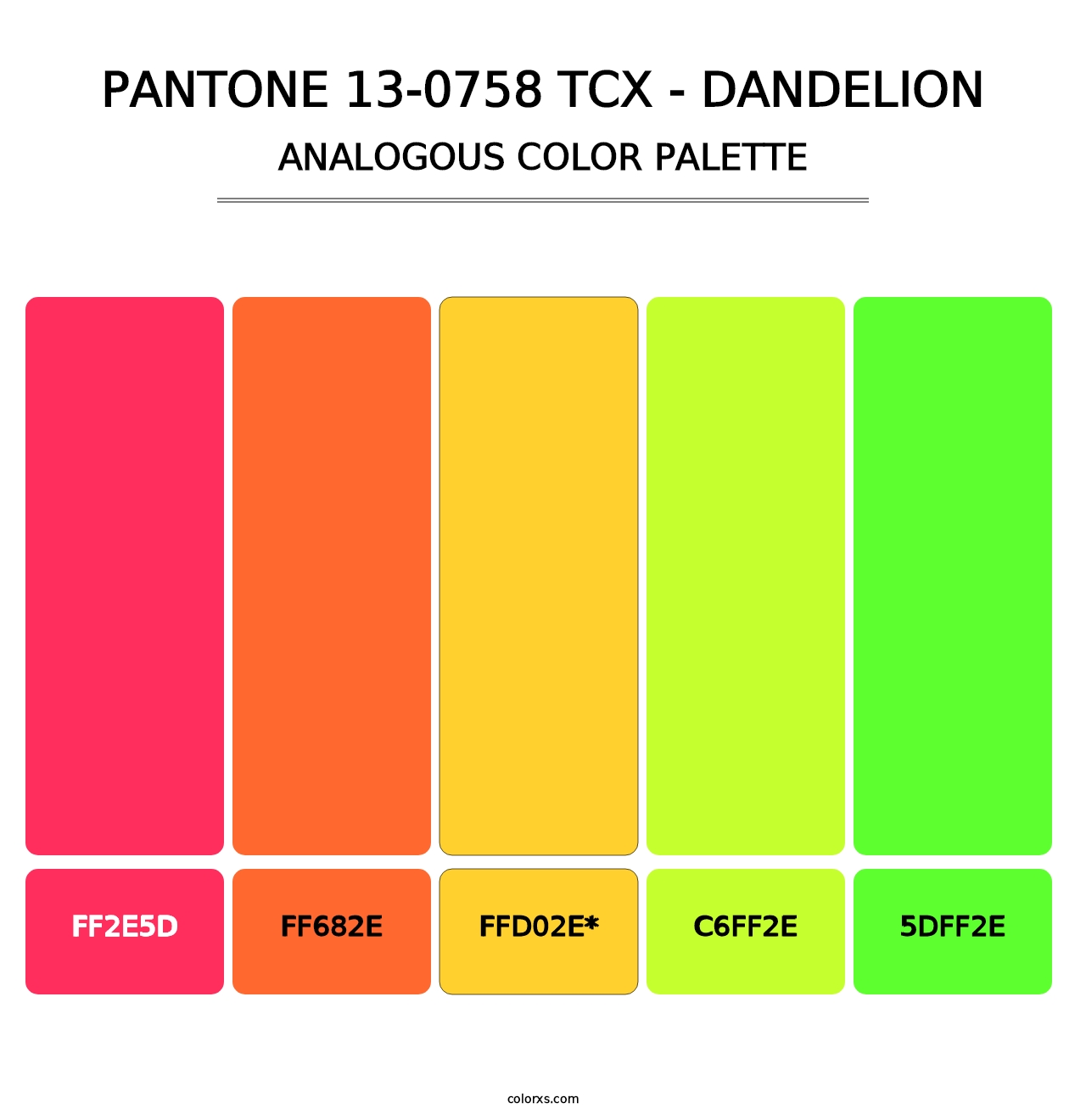 PANTONE 13-0758 TCX - Dandelion - Analogous Color Palette