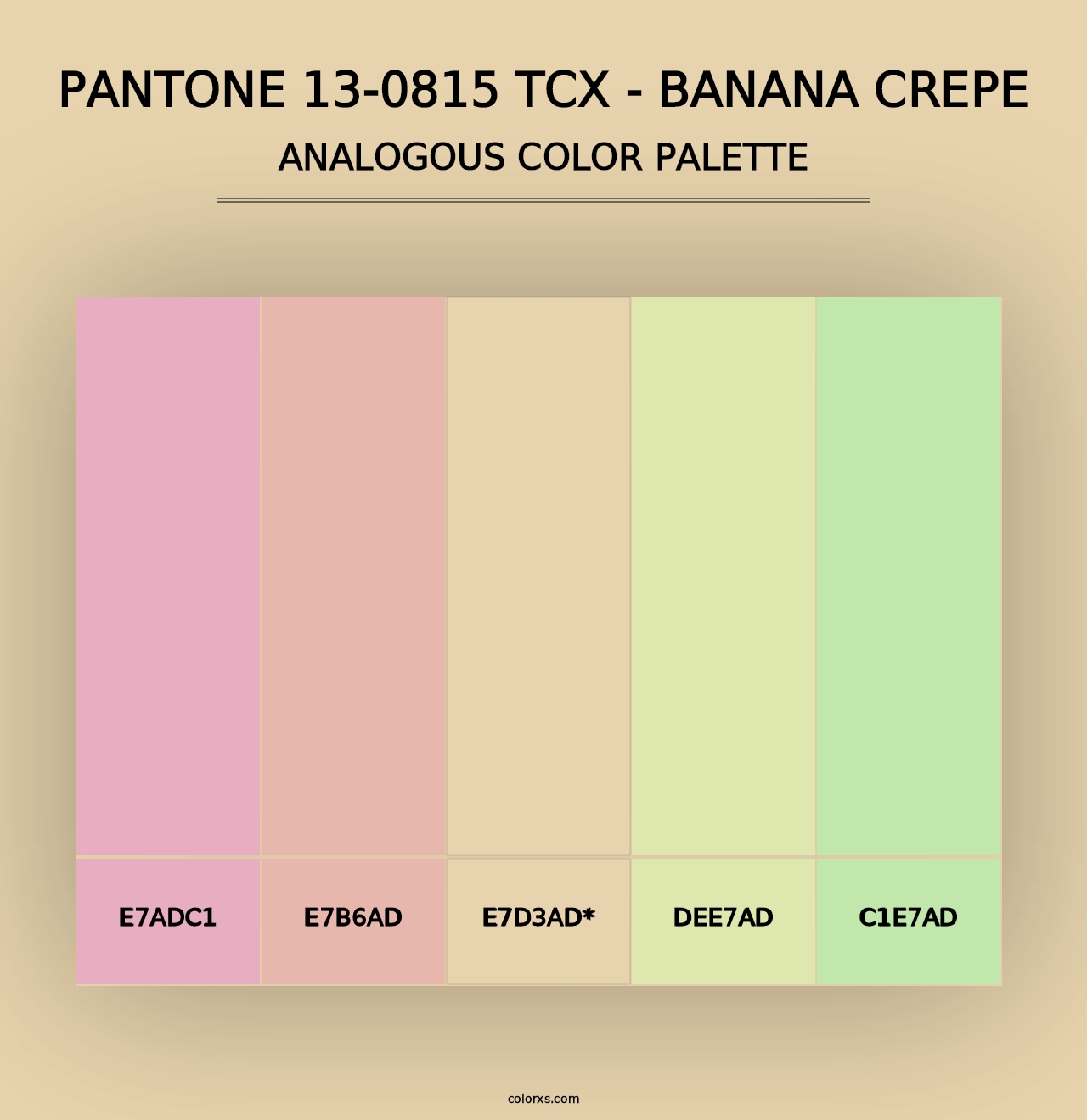 PANTONE 13-0815 TCX - Banana Crepe - Analogous Color Palette