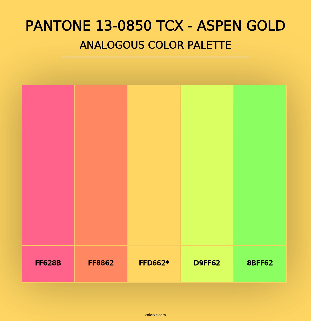 PANTONE 13-0850 TCX - Aspen Gold - Analogous Color Palette