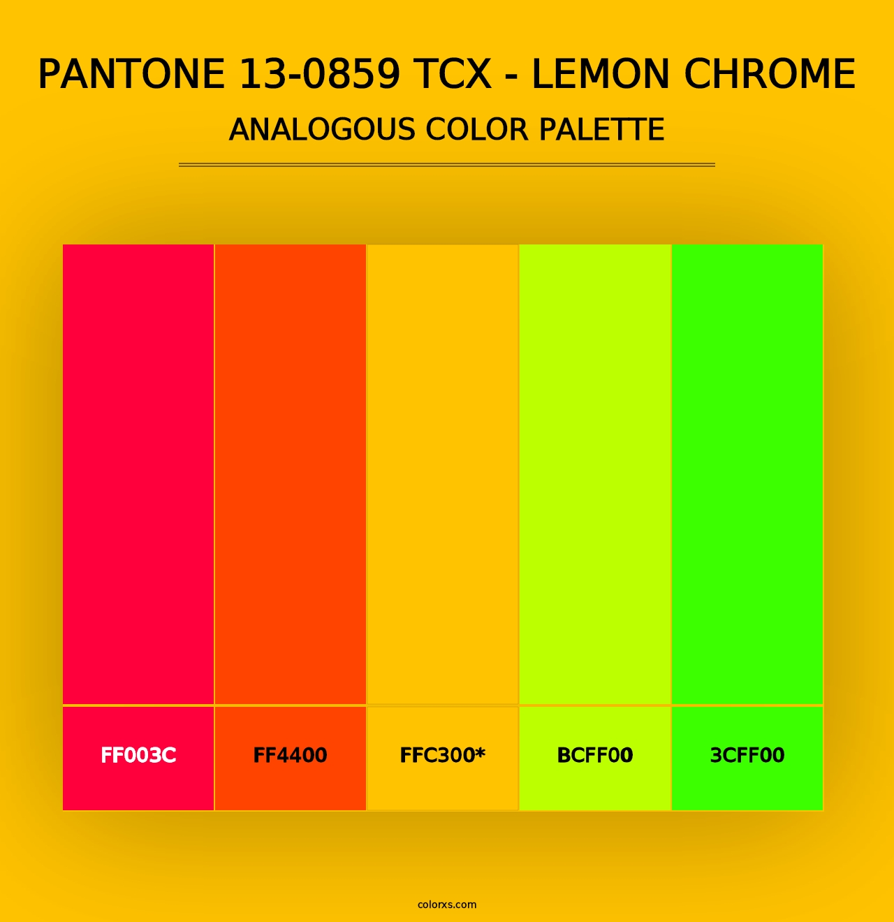 PANTONE 13-0859 TCX - Lemon Chrome - Analogous Color Palette