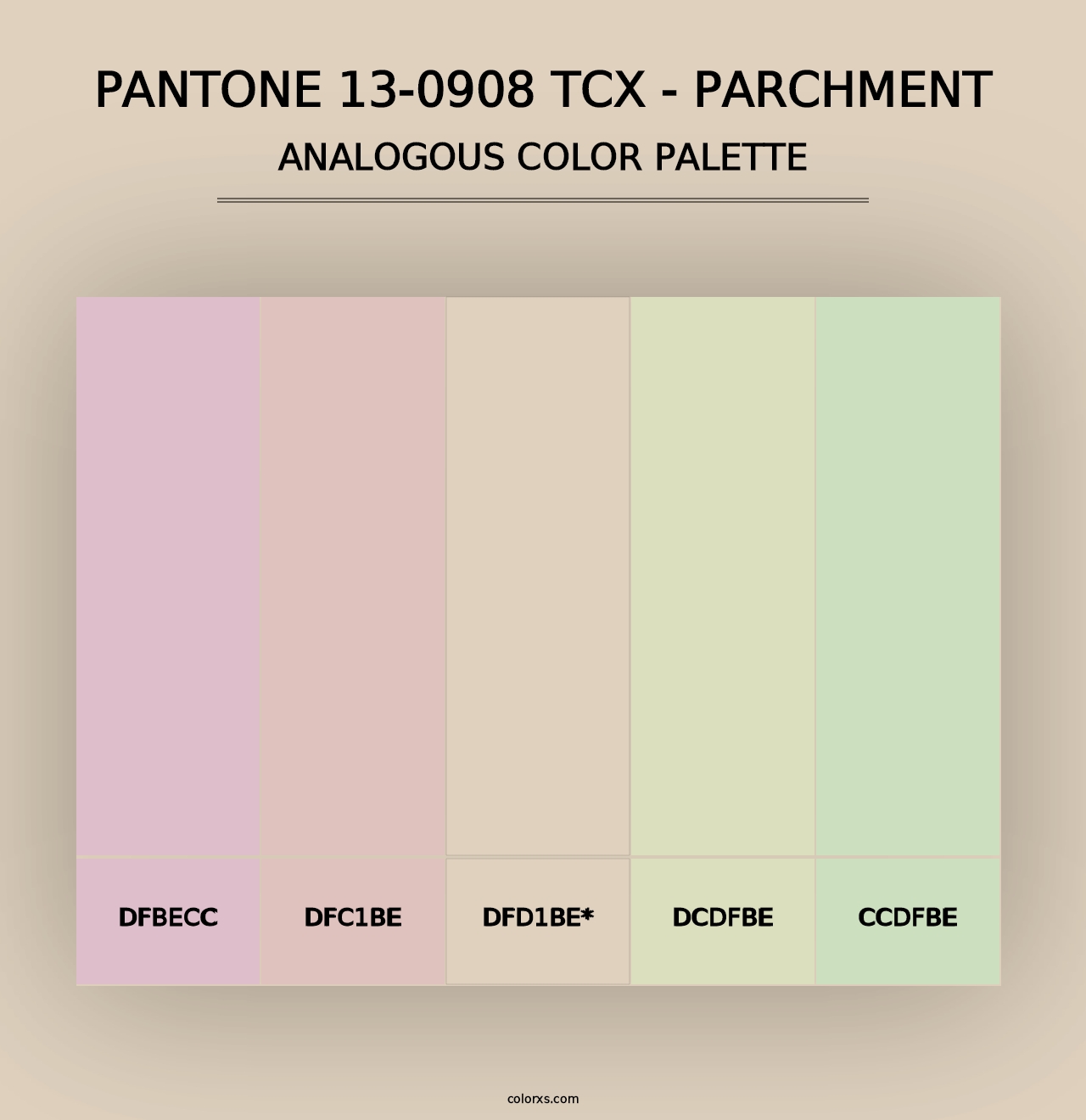 PANTONE 13-0908 TCX - Parchment - Analogous Color Palette