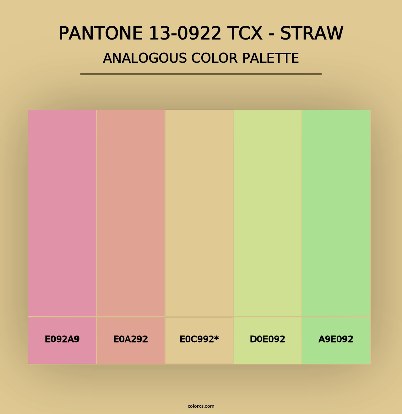 PANTONE 13-0922 TCX - Straw - Analogous Color Palette