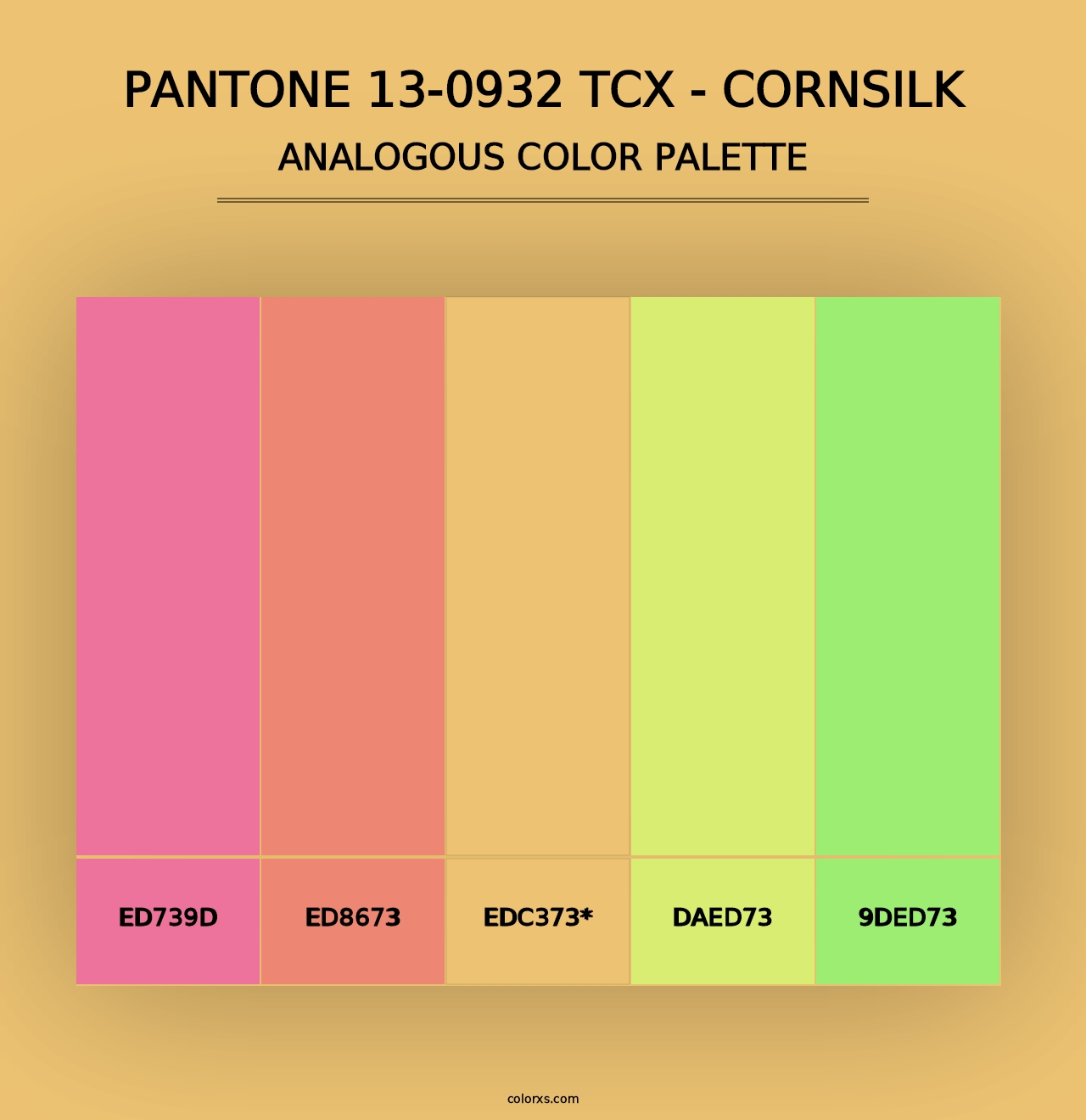 PANTONE 13-0932 TCX - Cornsilk - Analogous Color Palette