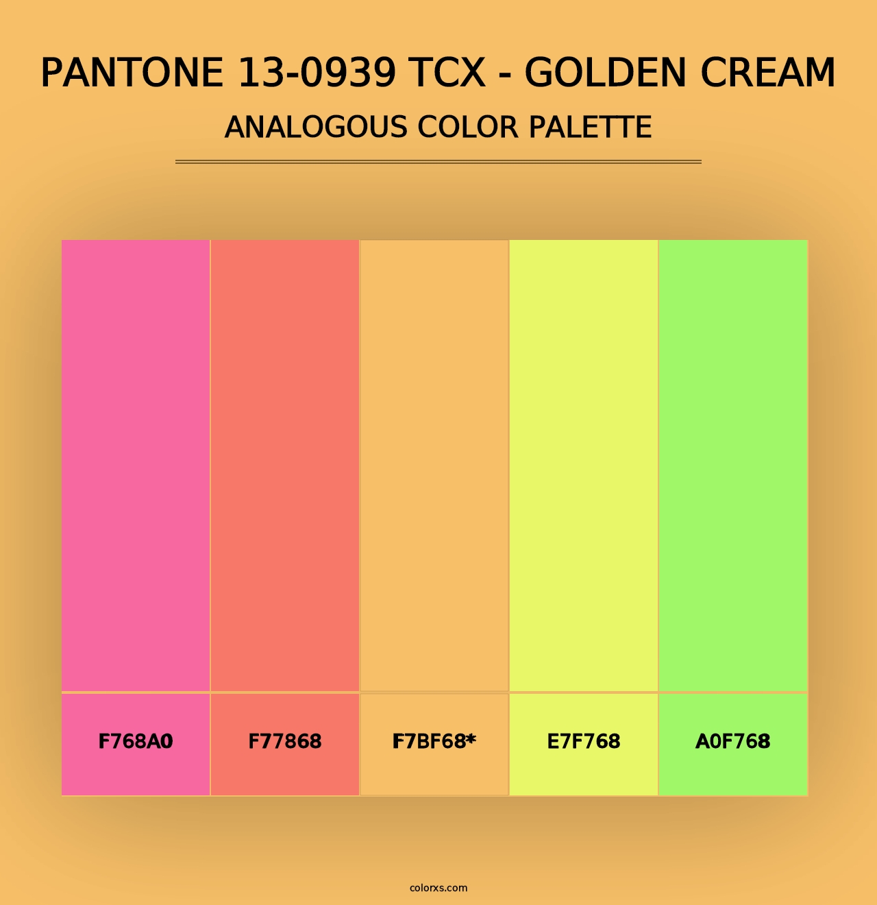 PANTONE 13-0939 TCX - Golden Cream - Analogous Color Palette