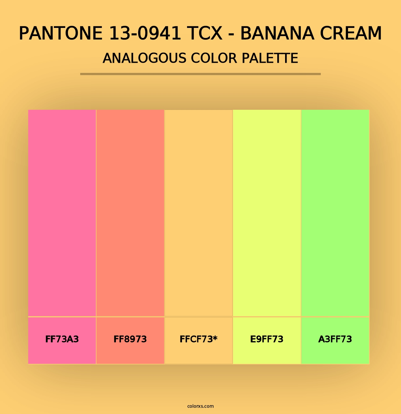 PANTONE 13-0941 TCX - Banana Cream - Analogous Color Palette