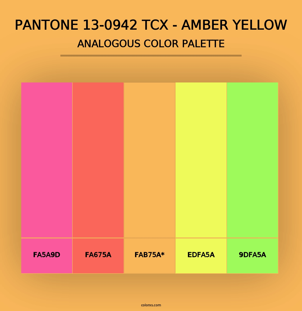 PANTONE 13-0942 TCX - Amber Yellow - Analogous Color Palette