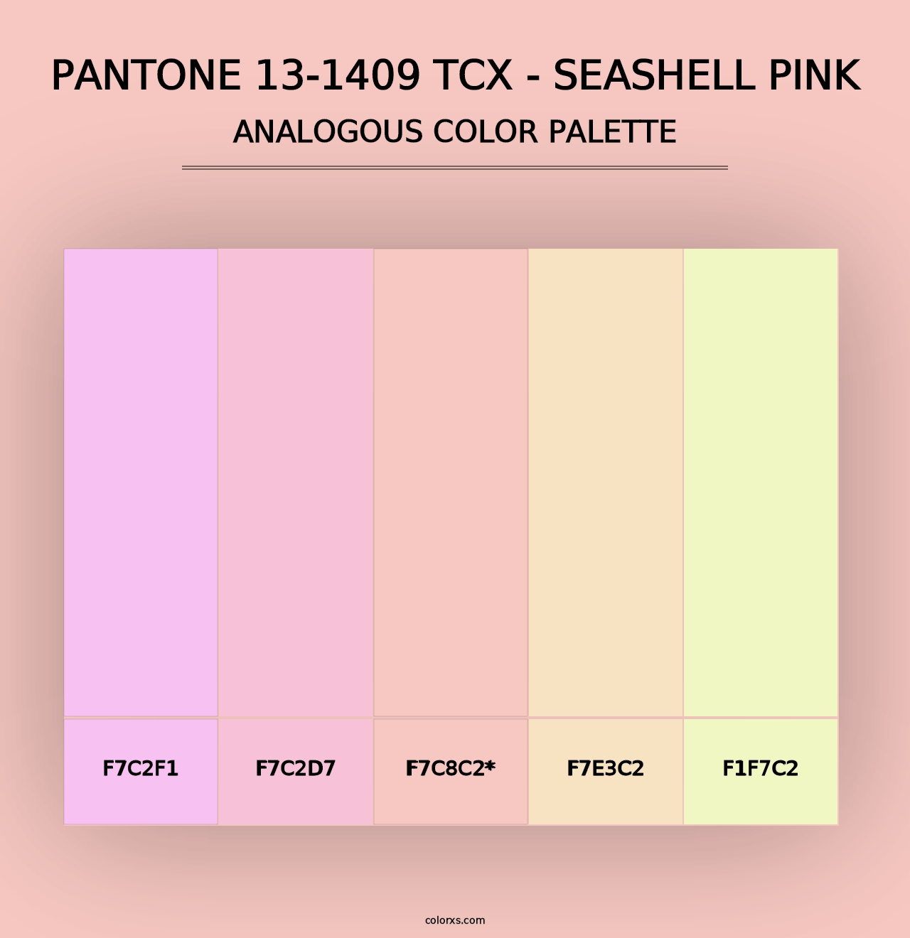 PANTONE 13-1409 TCX - Seashell Pink - Analogous Color Palette