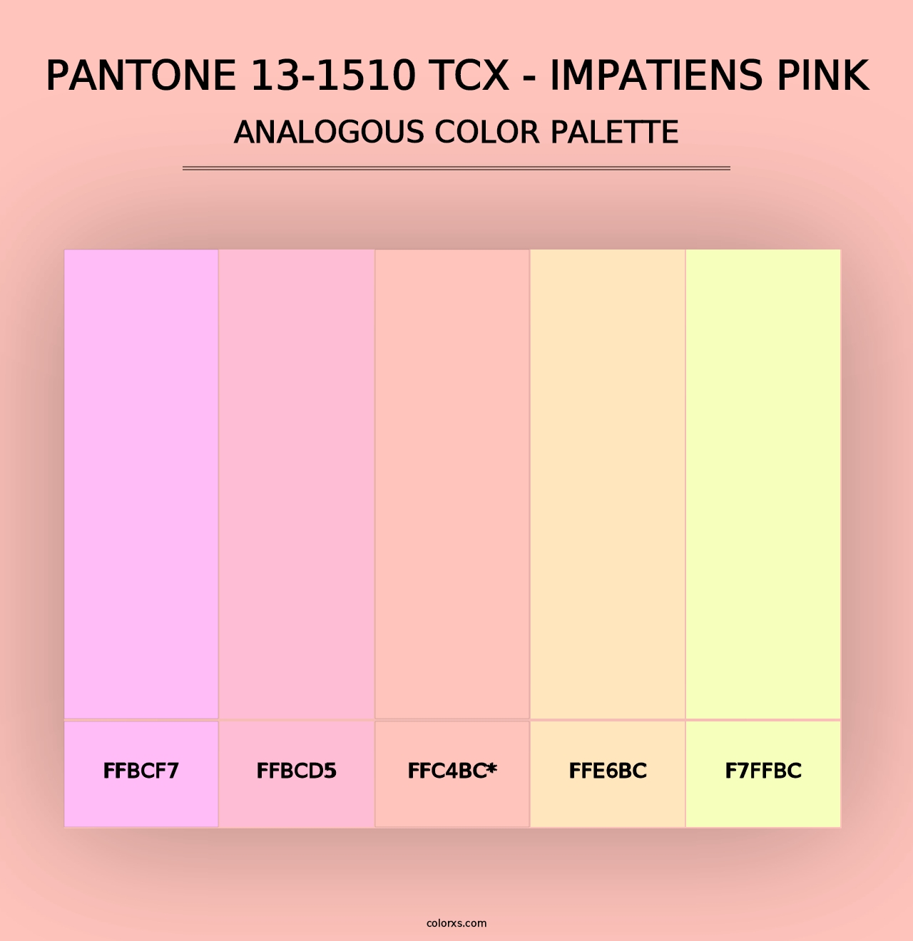 PANTONE 13-1510 TCX - Impatiens Pink - Analogous Color Palette