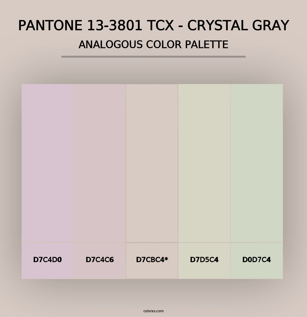 PANTONE 13-3801 TCX - Crystal Gray - Analogous Color Palette