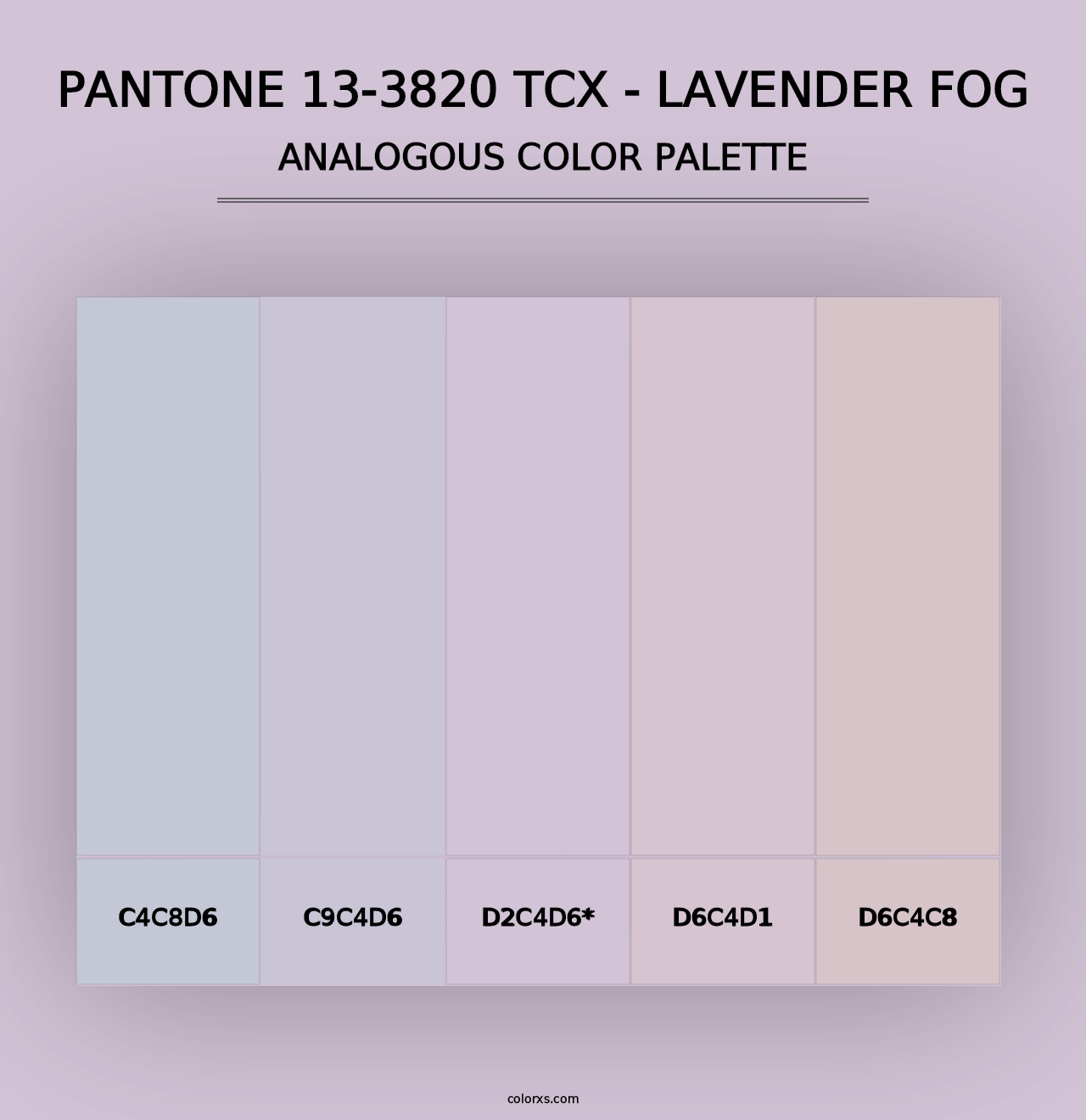 PANTONE 13-3820 TCX - Lavender Fog - Analogous Color Palette