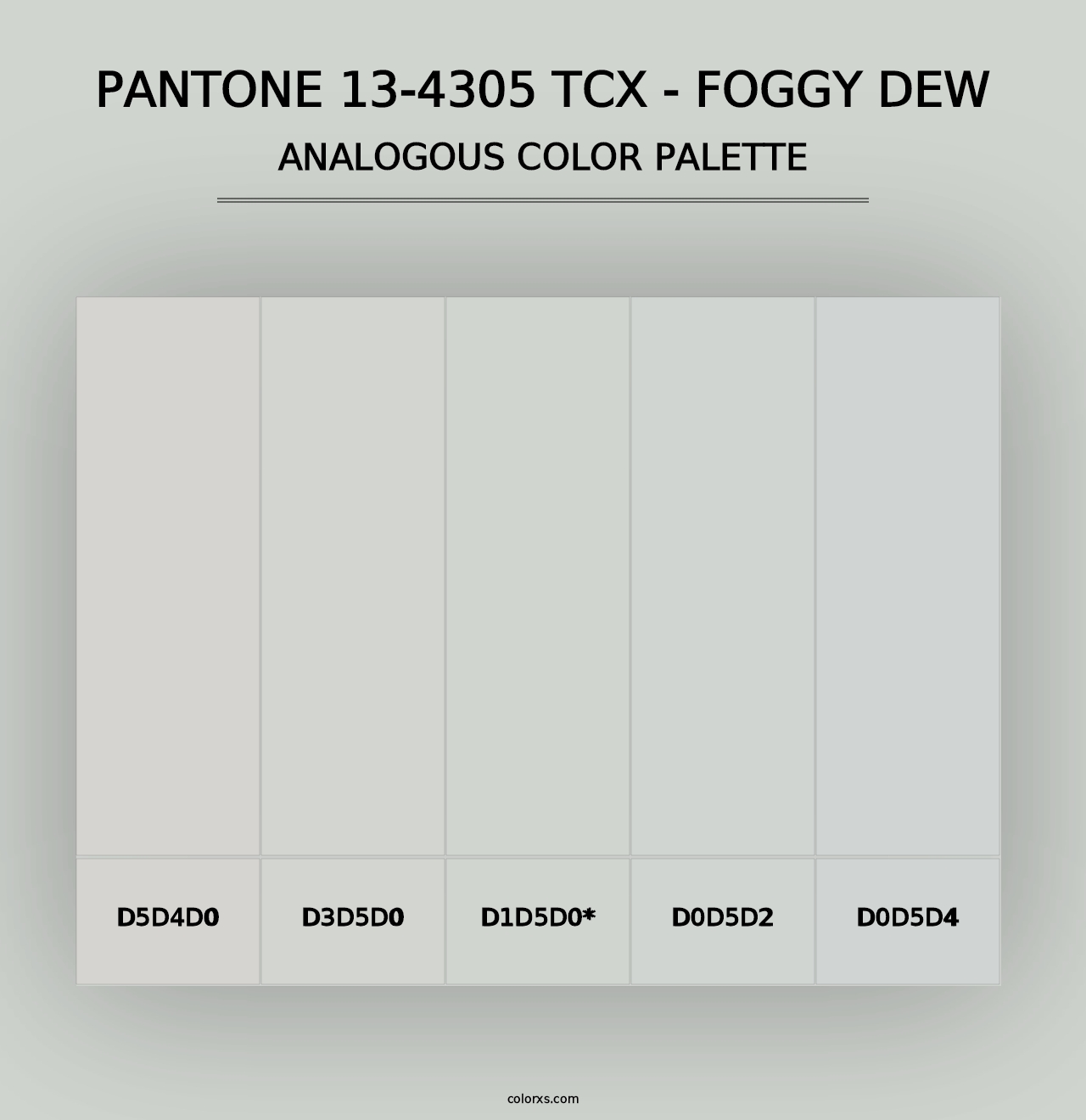 PANTONE 13-4305 TCX - Foggy Dew - Analogous Color Palette