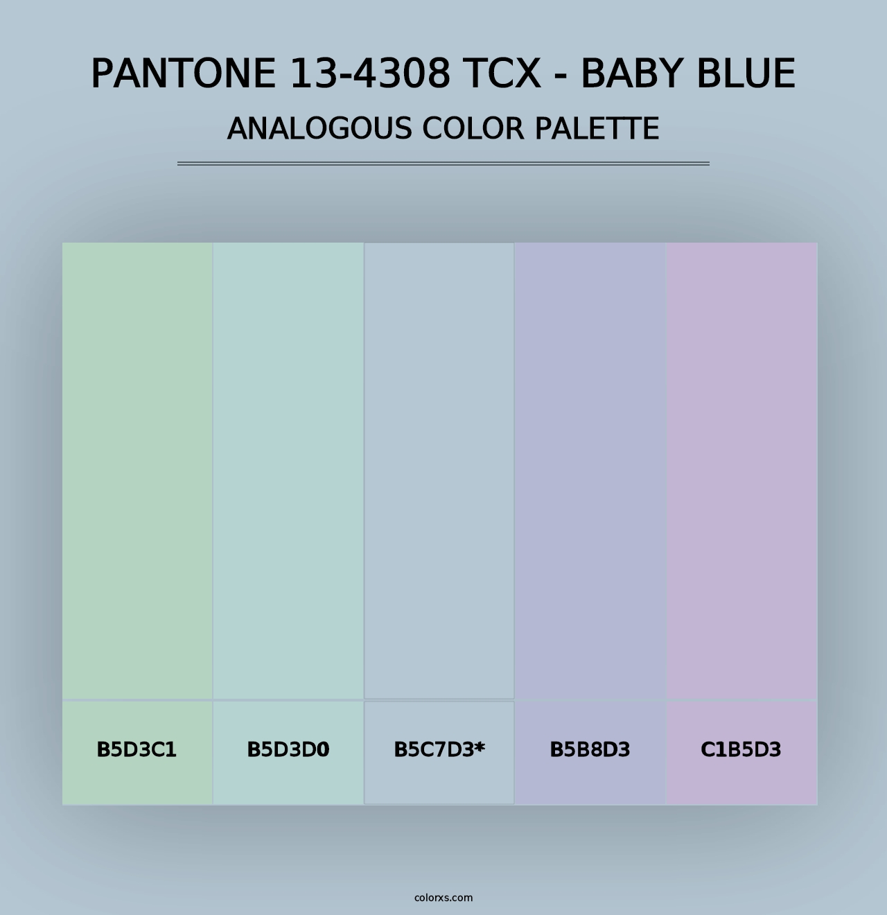 PANTONE 13-4308 TCX - Baby Blue - Analogous Color Palette