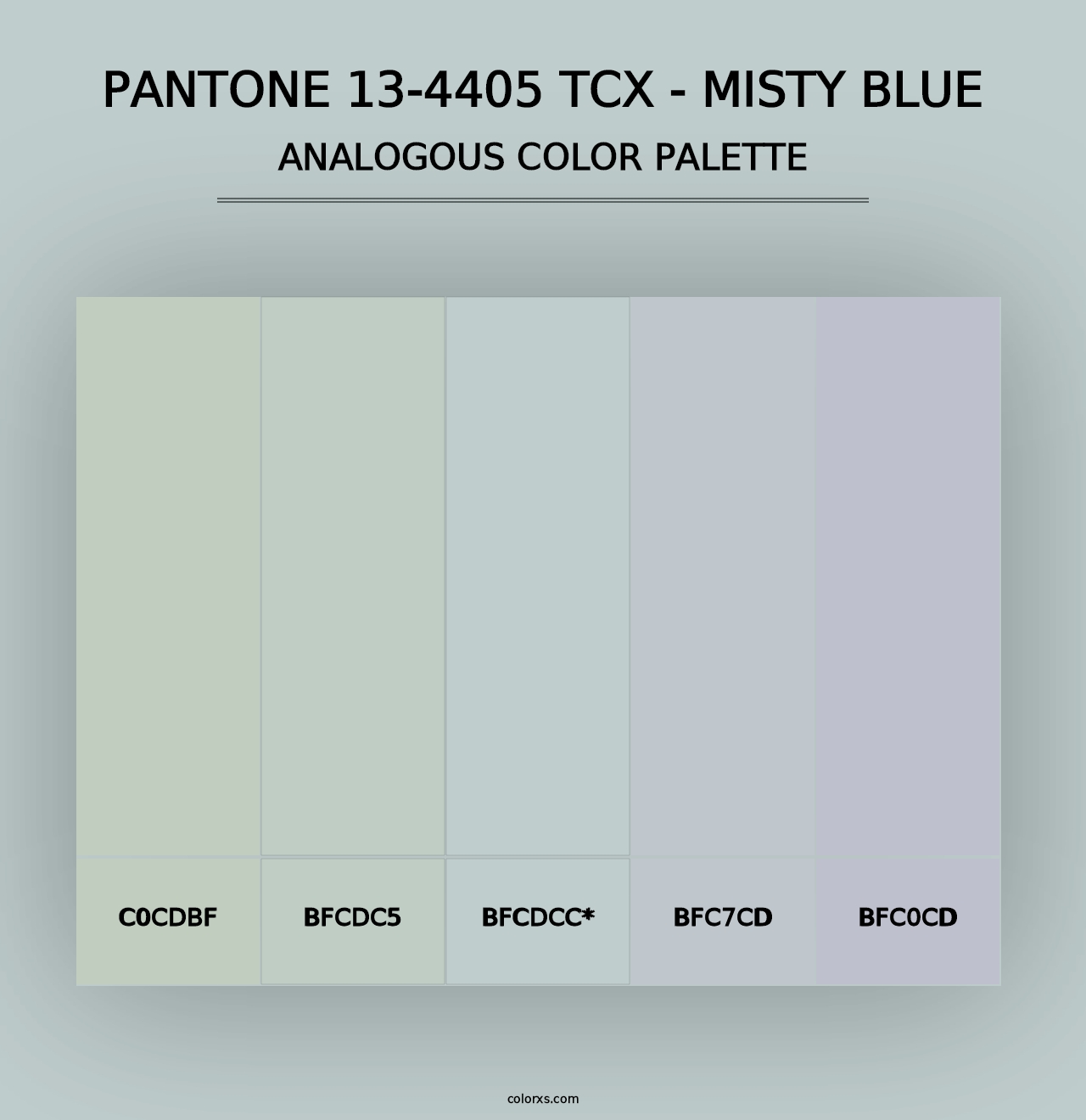 PANTONE 13-4405 TCX - Misty Blue - Analogous Color Palette