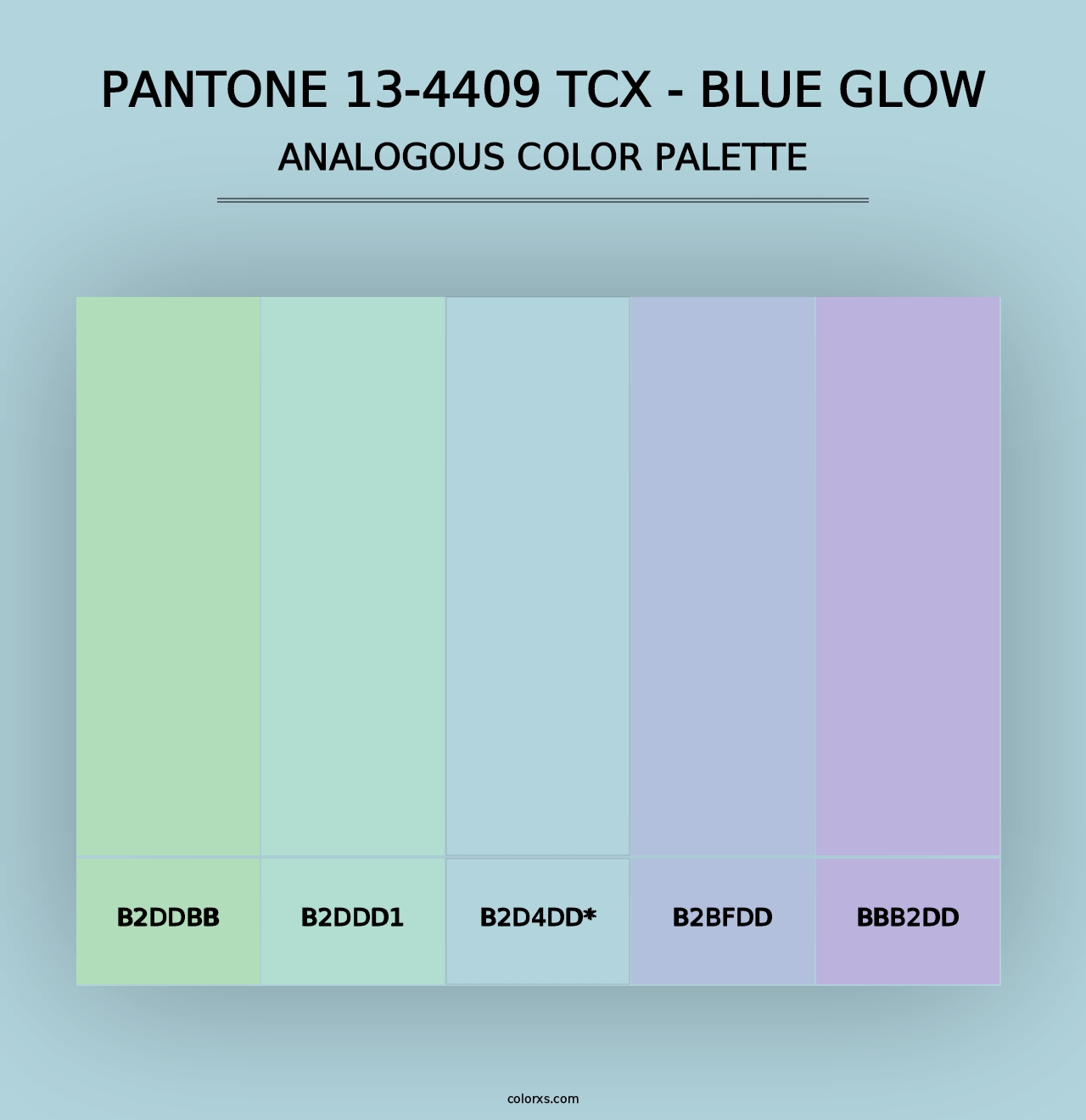 PANTONE 13-4409 TCX - Blue Glow - Analogous Color Palette