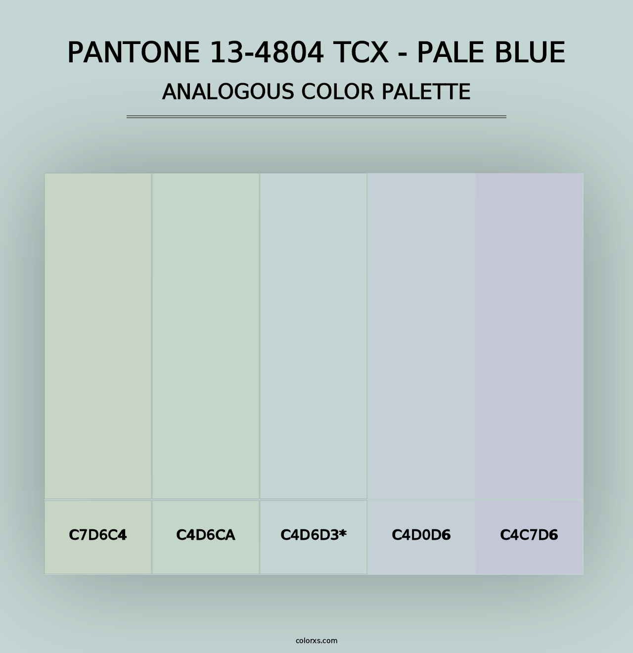 PANTONE 13-4804 TCX - Pale Blue - Analogous Color Palette