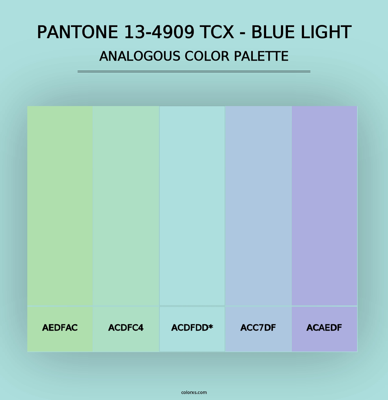 PANTONE 13-4909 TCX - Blue Light - Analogous Color Palette