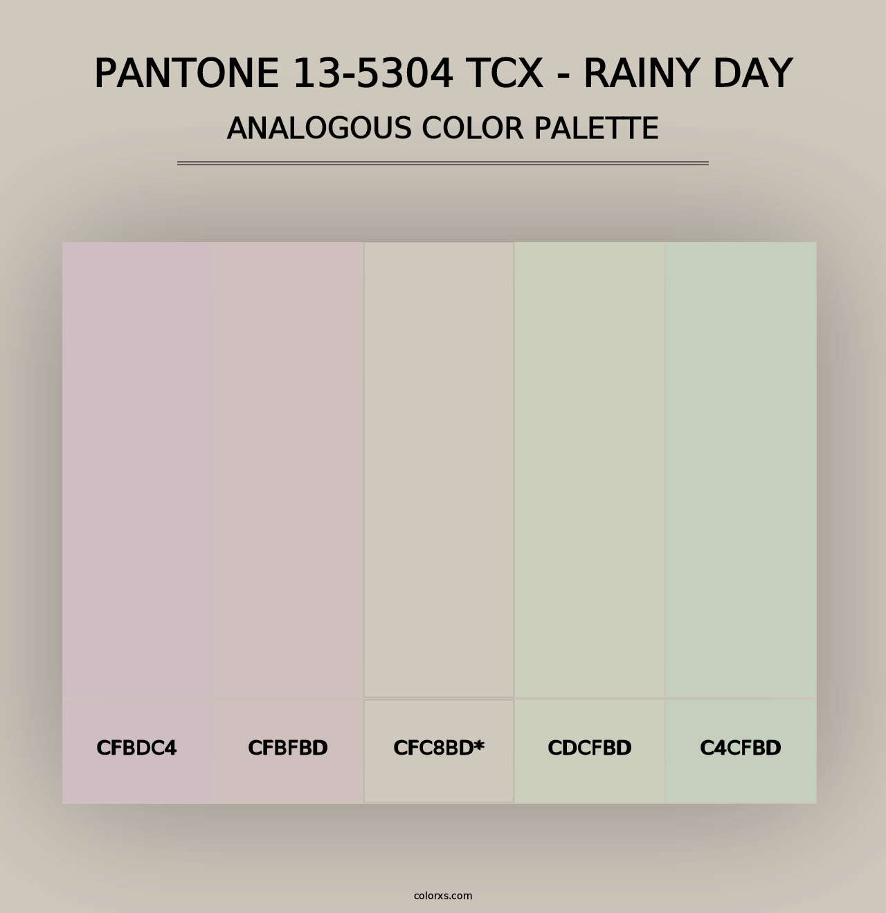 PANTONE 13-5304 TCX - Rainy Day - Analogous Color Palette