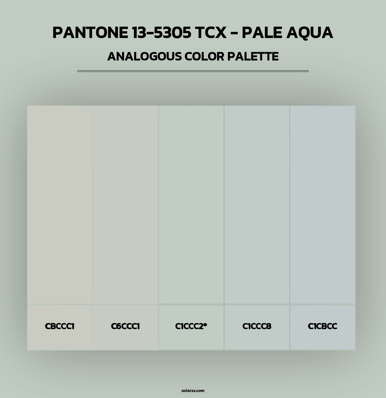 PANTONE 13-5305 TCX - Pale Aqua - Analogous Color Palette