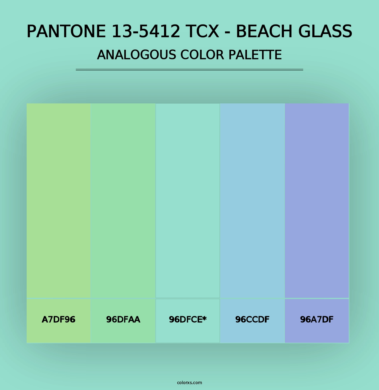 PANTONE 13-5412 TCX - Beach Glass - Analogous Color Palette