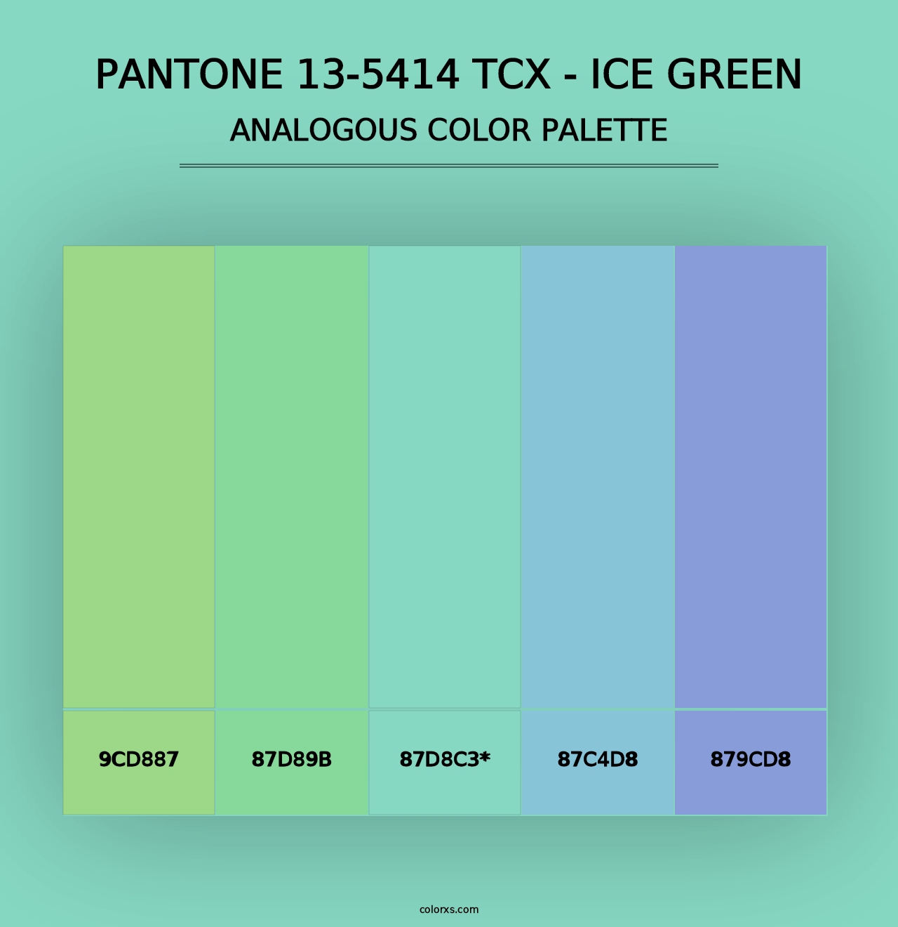 PANTONE 13-5414 TCX - Ice Green - Analogous Color Palette